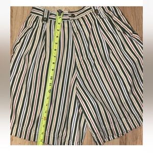 Vintage 90s High Waisted Shorts Size 10 White Stag Striped Fun Funky Festival